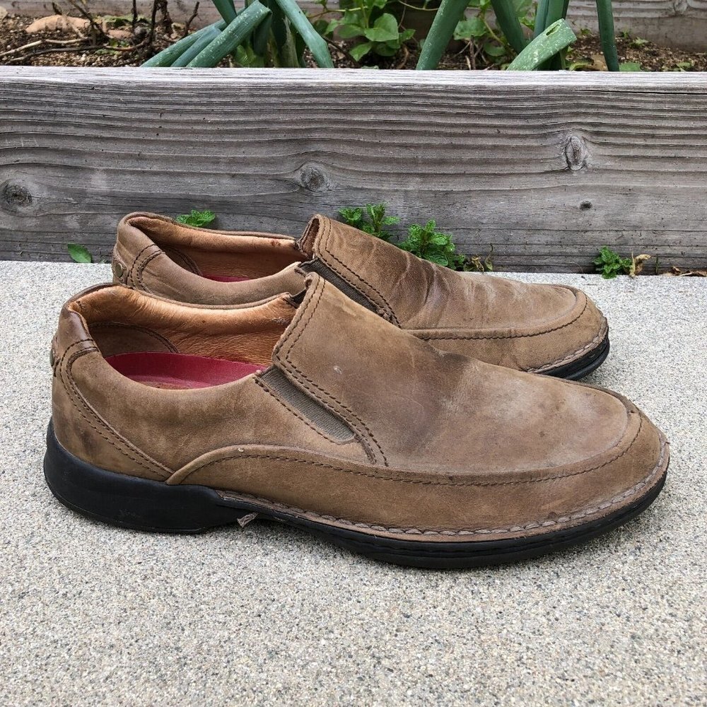 THAD STUART Somerset Slip On Shoes Men's 44 Loafers Brown GD917 Comfort Leather 